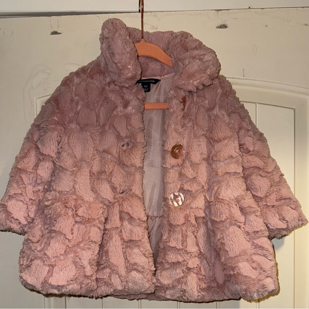 Calvin Klein Jeans Pink Textured Baby Coat